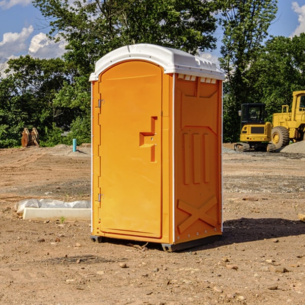 how often are the portable restrooms cleaned and serviced during a rental period in Linn